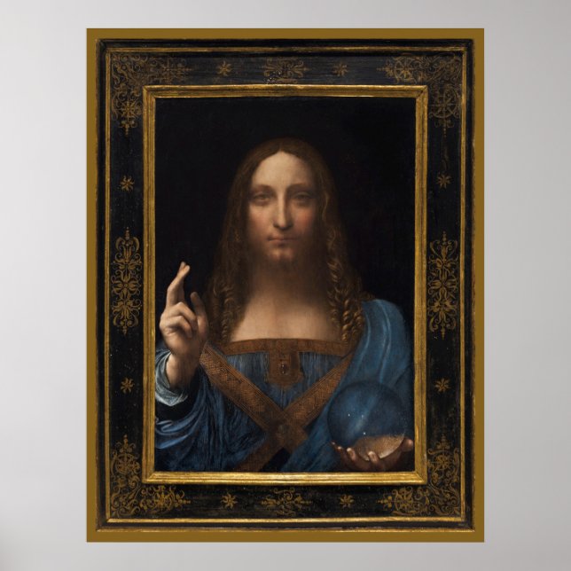 Póster Salvador Mundi de 24" x 31" de Leonardo da Vinci (Frente)