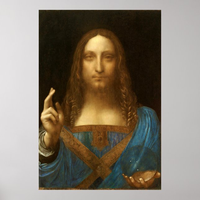 Póster Salvador Mundi de Leonardo da Vinci (c1500) (Frente)