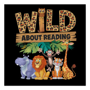 Póster Salvaje por la lectura Estampado de leopardo Anima
