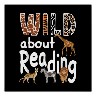 Póster Salvaje por leer Animales del zoológico Amante de