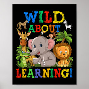 Póster Salvaje Sobre Aprendizaje Safari Animales Jungla D