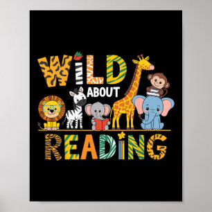 Póster Salvaje Sobre Leer Niño Ama Libros De Animales Sal