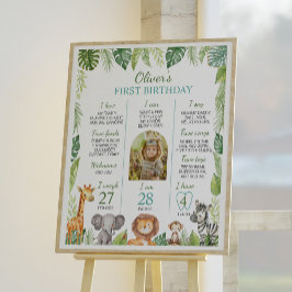 Póster Salvaje un Safari primer Rótulo de cumpleaños