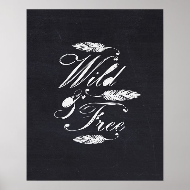 Póster Salvaje y libre/blanco-negro (Frente)