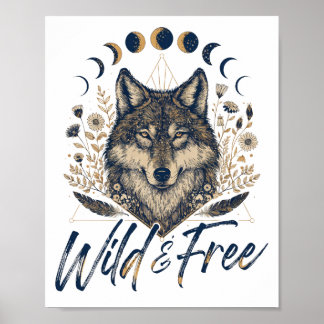 Póster "Salvaje y Libre" Boho Loba