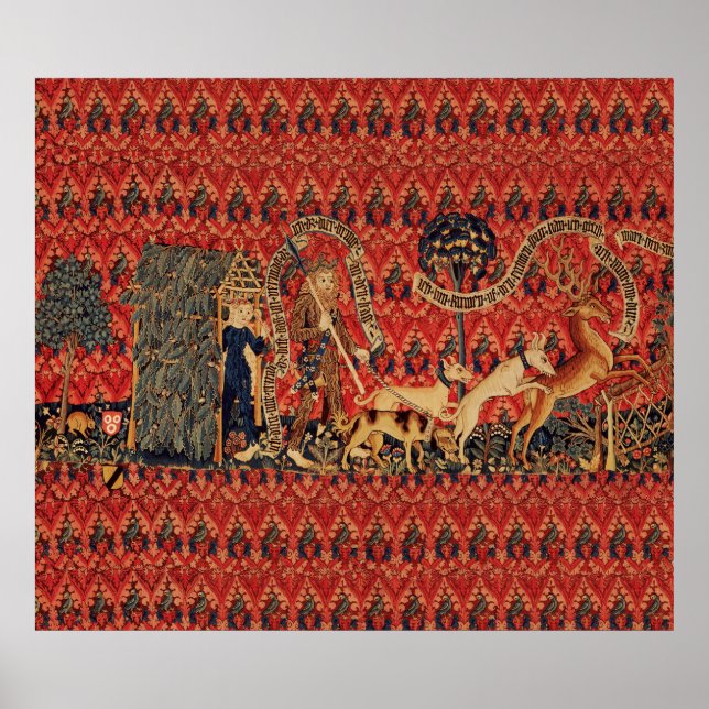 Póster SALVAJES EN DEER HUNT, Animales, Flora Roja (Frente)