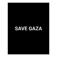 Salvar a Gaza blanco negro y minimalista texto per