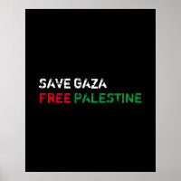Salvar a Gaza Liberar a Palestina blanco rojo verd