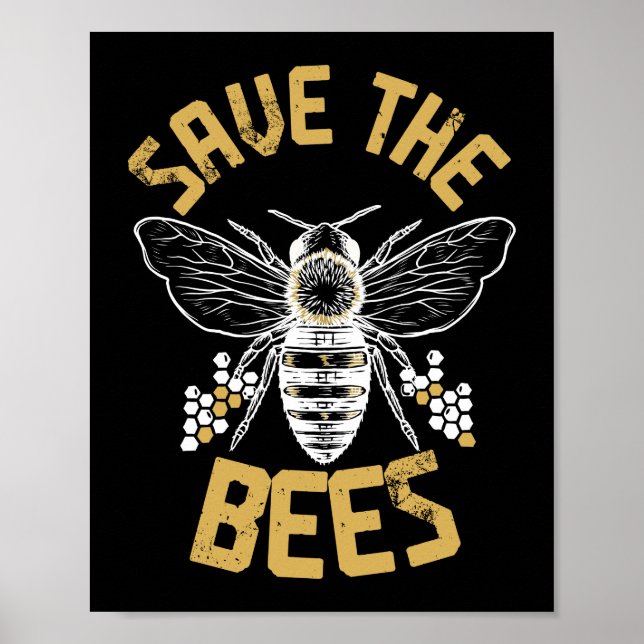 Póster Salvar a la apicultora Honey Bee (Frente)