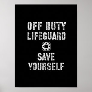 Póster Salvar a la Guardia de Piscina de Salvavidas