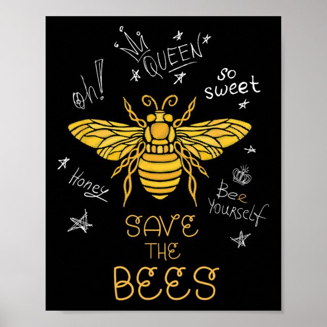 Póster Salvar a las abejas Graffiti Apiary Shirt Bee Beek (Frente)