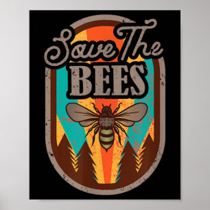 Póster Salvar a las abejas Protección del medio ambiente