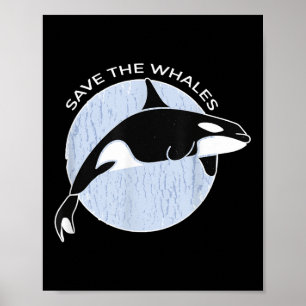 Póster Salvar a las ballenas I Protección Medioambiental 
