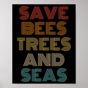 Póster Salvar A Los Árboles De Abejas Y A Los Ambientalis