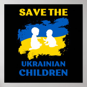 Póster salvar a los niños ucranianos