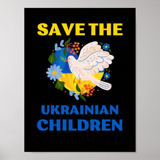 Póster salvar a los niños ucranianos (Frente)