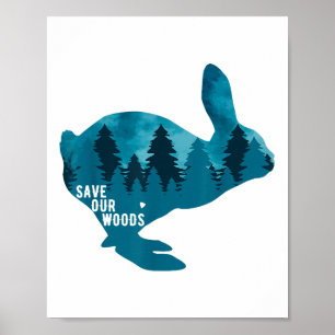 Póster Salvar a nuestro Conejo de Protección Ambiental Na