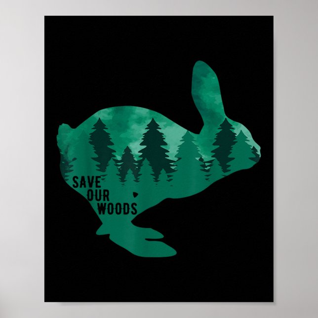 Póster Salvar a nuestro Conejo de Protección Ambiental Na (Frente)