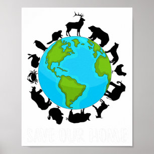 Póster Salvar a nuestros animales de casa Conservación de