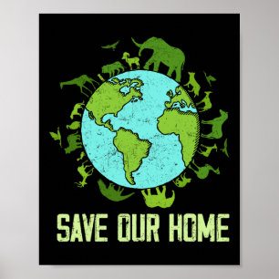 Póster Salvar a nuestros animales de casa Conservación de
