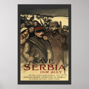 Póster Salvar a Serbia de la Primera Guerra Mundial