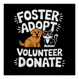 Póster Salvar Acogida de Mascotas Adoptar Ser Voluntario