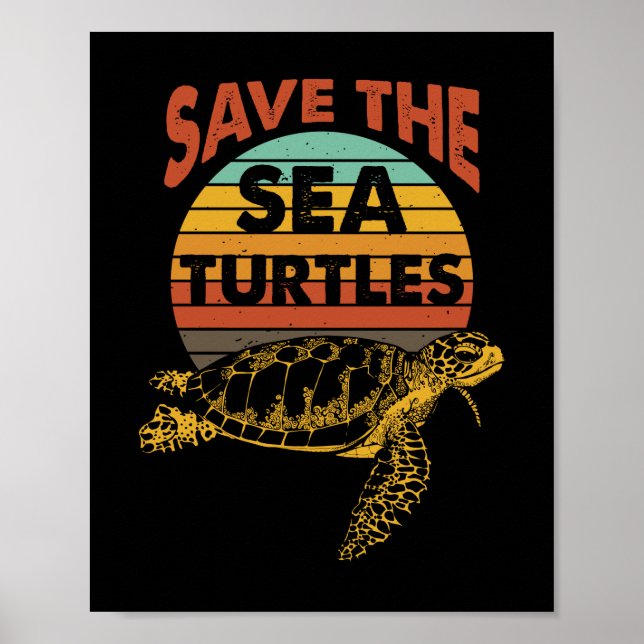 Póster Salvar el amante de la tortuga marina (Frente)