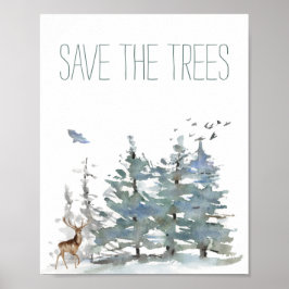 Póster Salvar el bosque acuático de los árboles