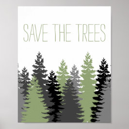 Póster Salvar el bosque de árboles