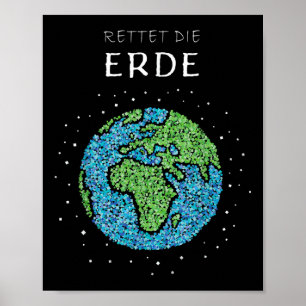 Póster Salvar el clima de protección ambiental del globo 