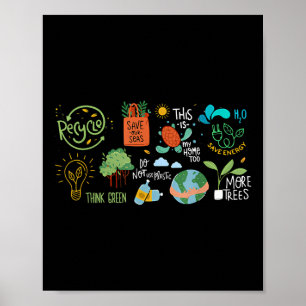 Póster Salvar El Día De La Tierra Reciclar El Planeta Amb