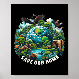 Póster Salvar el océano salvar nuestro hogar Día de la Na