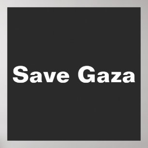Póster Salvar Gaza texto simple apoyando a Gaza Palestina