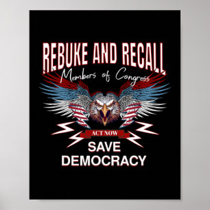 Póster Salvar la democracia recordar al congreso protesta