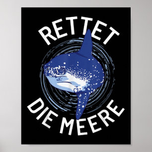 Póster Salvar la luna oceánica de protección ambiental de