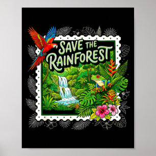 Póster Salvar la rana de árbol de la selva tropical Natur