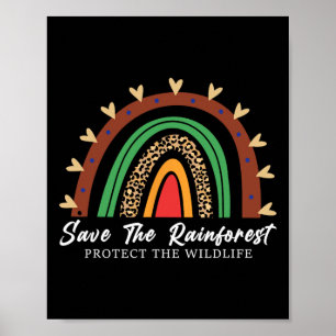 Póster Salvar La Selva Tropical Proteger El Medio Ambient