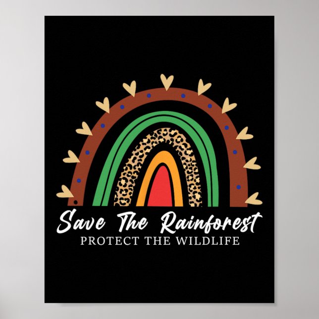 Póster Salvar La Selva Tropical Proteger El Medio Ambient (Frente)
