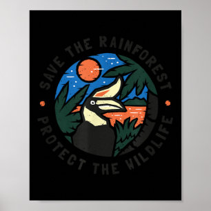 Póster Salvar La Selva Tropical Proteger La Vida Silvestr