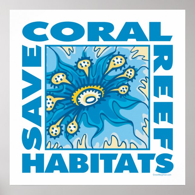 Póster ... Salvar los arrecifes de coral (Frente)