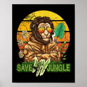 Póster Salvar mi jungla - Protección ambiental de leones