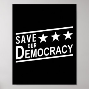 Póster Salvar nuestra democracia protesta anti-trump