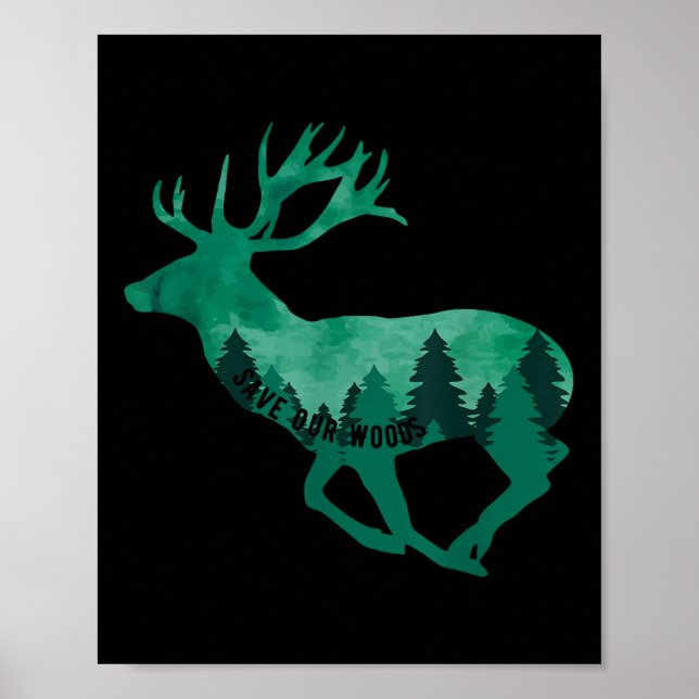 Póster Salvar nuestra protección ambiental de los bosques (Frente)