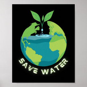 Póster Salvar nuestras aguas - Conservador del Agua Limpi