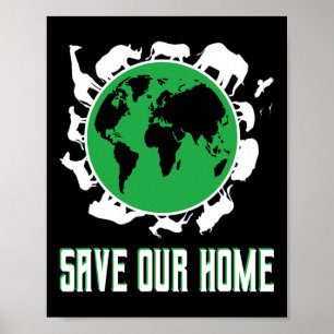 Póster Salvar nuestro entorno de planeta en el Día de la