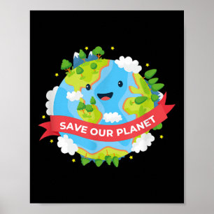 Póster Salvar nuestro planeta Madre Tierra Proteger el me