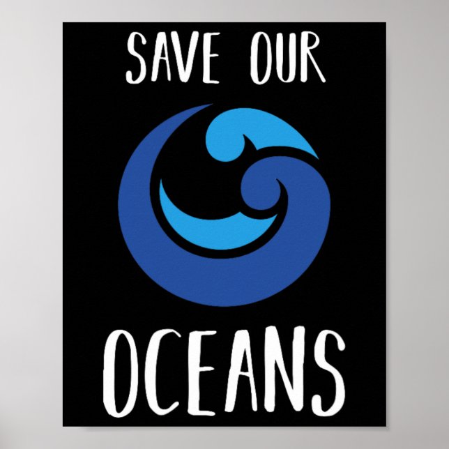 Póster Salvar nuestros océanos Día de la Tierra Mar Océan (Frente)
