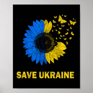 Póster Salvar Ucrania Mariposas de Girasol Me Siento Con