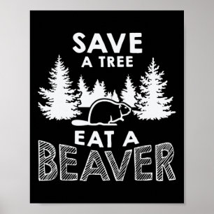Póster Salvar Un Árbol Comer Un Entorno Difícil Para El D