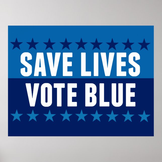 Póster Salvar vidas vota azul (Frente)